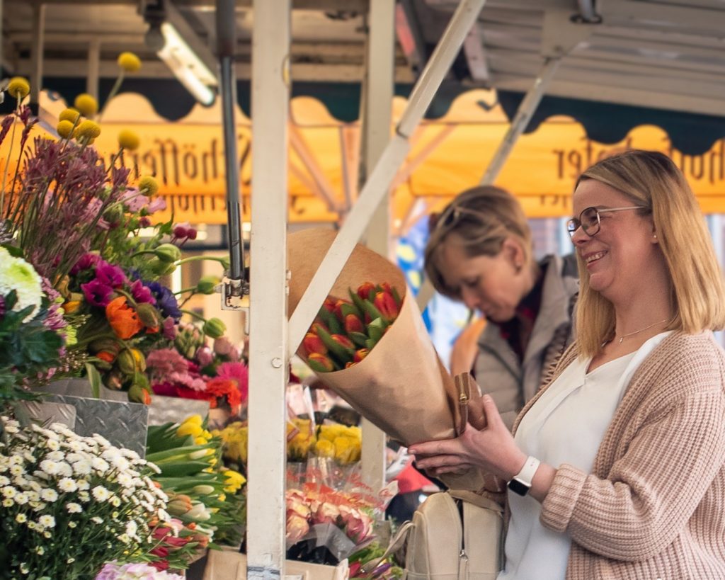 Geraldine Henneböhl auf dem Markt Havixbeck